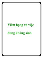 Viêm họng và việc dùng kháng sinh potx