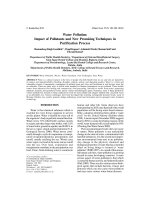 Water Pollution: Impact of Pollutants and New Promising Techniques in Purification Process doc