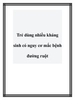 Trẻ dùng nhiều kháng sinh có nguy cơ mắc bệnh đường ruột pdf