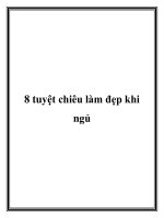 8 tuyệt chiêu làm đẹp khi ngủ pptx