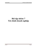 Bài tập nhóm Tài chính doanh nghiệp pdf