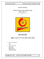 BÀI TẬP LỚN MÔN: VI XỬ LÝ VÀ CẤU TRÚC MÁY TÍNH ppt