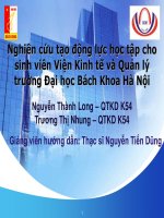 tiểu luận nghiên cứu tạo động lực học tập cho sinh viên viện kinh tế và quản lý trường đại học bách khoa hà nội