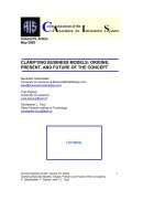 CLARIFYING BUSINESS MODELS: ORIGINS, PRESENT, AND FUTURE OF THE CONCEPT pot