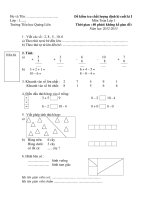Đề kiểm tra chất lượng định kì cuối kì I Môn Toán Lớp 1 pot