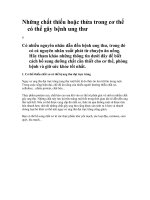 Những chất thiếu hoặc thừa trong cơ thể có thể gây bệnh ung thư