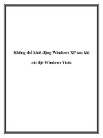 Không thể khởi động Windows XP sau khi cài đặt Windows Vista potx
