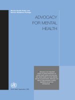 Mental Health Policy and Service Guidance Package: ADVOCACY FOR MENTAL HEALTH ppt