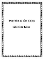 Địa chỉ mua sắm khi du lịch Hồng Kông ppt