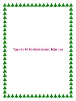 Tập cho bé bú bình nhanh, hiệu quả pptx