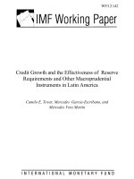 Credit Growth and the Effectiveness of Reserve Requirements and Other Macroprudential Instruments in Latin America pdf