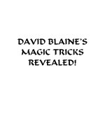 David Blaine'' Magic Revealed - Easy trick