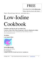 Low-Iodine Cookbook: Guidelines and Tips for the Low-Iodine Diet Used for a Short Time When Preparing To Receive Radioactive Iodine docx