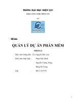 Đề tài: QUẢN LÝ DỰ ÁN PHẦN MỀM docx