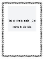 Trẻ đi tiểu lắt nhắt – Coi chừng bị sỏi thận doc