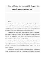 Cảm nghĩ chân thực của anh (chị) về người thân yêu nhất của anh (chị) - Bài làm 1 docx