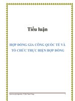 Tiểu luận: HỢP ĐỒNG GIA CÔNG QUỐC TẾ VÀ TỔ CHỨC THỰC HIỆN HỢP ĐỒNG ppt