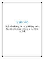 Đề tài: Thiết kế tháp hấp thu khí NH3 bằng nước để giúp giảm thiểu ô nhiễm từ các dòng khí thải. doc