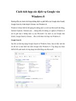 Cách tích hợp các dịch vụ Google vào Windows 8 pptx
