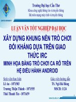 XÂY DỰNG KHUNG NỀN TRÒ CHƠI ĐỐI KHÁNG DỰA TRÊN GIAO THỨC IRC MINH HỌA BẰNG TRÒ CHƠI CA RÔ TRÊN HỆ ĐIỀU HÀNH ANDROID docx
