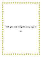 Cách giảm nhiệt trong nhà những ngày hè oi ả potx