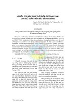 Nghiên cứu xác định thời điểm gieo đậu xanh gối ngô xuân trên đất bãi ven sông ppt