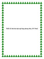 Thiết kế nhà hai mặt ngõ hợp phong thủy, DT 54m2 pptx