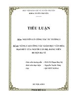 tiểu luận môn nguyên lý công tác tư tưởng i đề tài nâng cao công tác giáo dục văn hóa đạo đức của người cán bộ, đảng viên huyện ba vì