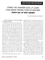 Báo cáo khoa học:Công tác nghiên cứu lý luận của Đảng trong thời kỷ đổi mới pptx