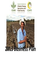 RESEARCH PROGRAM ON CLIMATE CHANGE, AGRICULTURE AND FOOD SECURITY: 2013 BUSINESS PLAN docx