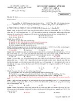 đề thi thử đại học bắc giang có đáp án