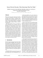 Sensor Network Security: More Interesting Than You Think ∗ pot