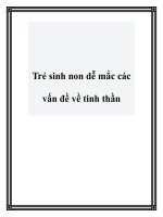 Trẻ sinh non dễ mắc các vấn đề về tinh thần pptx