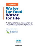 WATER FOR FOOD WATER FOR LIFE - A Comprehensive Assessment ofWater Management in Agriculture ppt