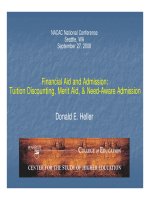 Financial Aid and Admission: Tuition Diiscounting, Merit Aid, & Need-Aware Admission doc