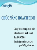 bài giảng quản trị học ( phùng minh đức) - chương 4 chức năng hoạch định