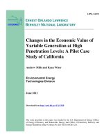 Changes in the Economic Value of Variable Generation at High Penetration Levels: A Pilot Case Study of California pot