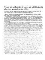 Nguồn gốc nhận thức và nguồn gốc xã hội của tôn giáo theo quan niệm của LêNin