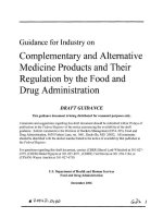 Guidance for Industry on Complementary and Alternative Medicine Products and Their Regulation by the Food and Drug Administration pptx