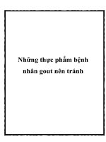 Những thực phẩm bệnh nhân gout nên tránh docx