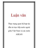 Luận văn: Thực trạng quan hệ hợp tác đầu tư trực tiếp nước ngoài giữa Việt Nam và các nước ASEAN pot