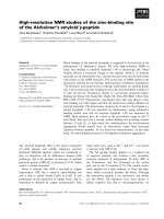 Báo cáo khoa học: High-resolution NMR studies of the zinc-binding site of the Alzheimer’s amyloid b-peptide pdf