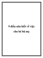 9 điều nên biết về việc cho bé bú mẹ pptx