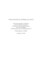 Neural networks for modelling and control pdf
