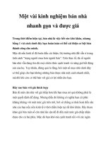 Một vài kinh nghiệm bán nhà nhanh gọn và được giá pdf