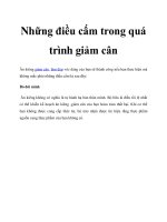 Những điều cấm trong quá trình giảm cân pot