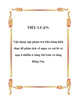 TIỂU LUẬN: Vận dụng cặp phạm trù khả năng hiện thực để phân tích về nguy cơ xói lở và nạn ô nhiễm ở sông Sài Gòn và sông Đồng Nai docx