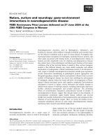 Báo cáo khoa học: Nature, nurture and neurology: gene–environment interactions in neurodegenerative disease docx