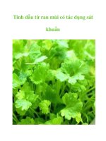 Tinh dầu từ rau mùi có tác dụng sát khuẩn pdf