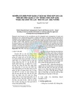 Nghiên cứu biện pháp quản lý dịch hại tổng hợp cho lúa trên mô hình quản lý cây trồng tổng hợp (icm) thuộc hệ canh tác lúa - ngô và lúa - đậu tương pot